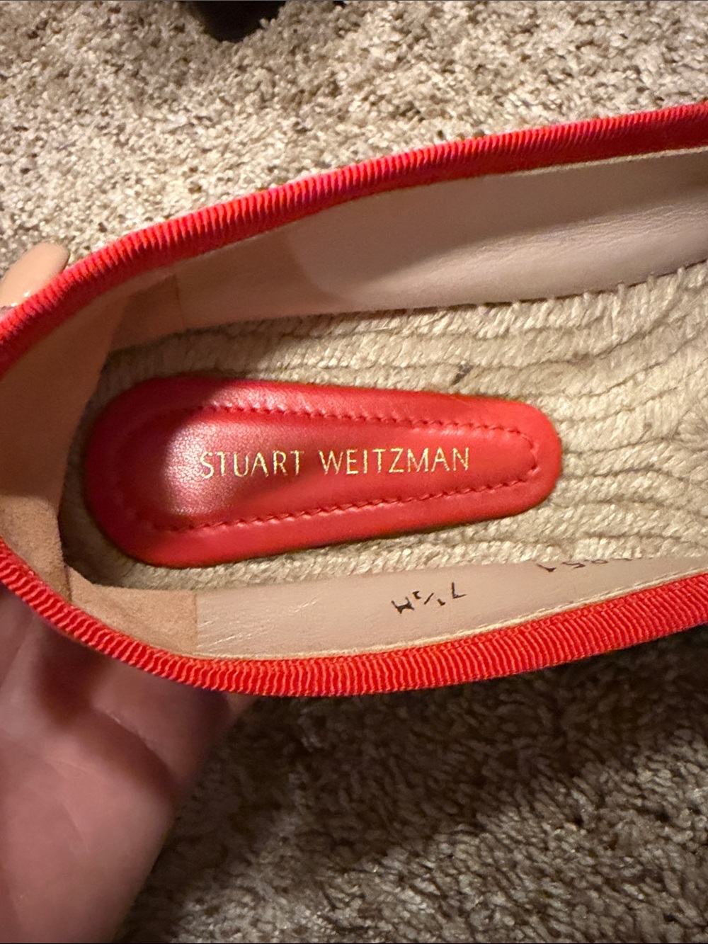 Stuart Weitzman Vibrant Orange Canvas Espadrilles 7.5 - Picture 2 of 4